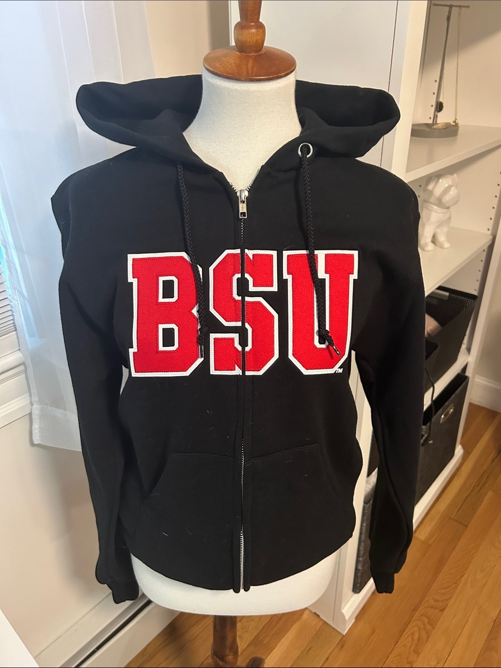 Black Champion BSU Logo Zip-Up Hoodie